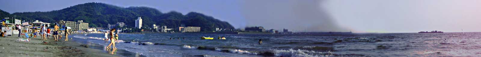 逗子　海岸　花火　夏　海